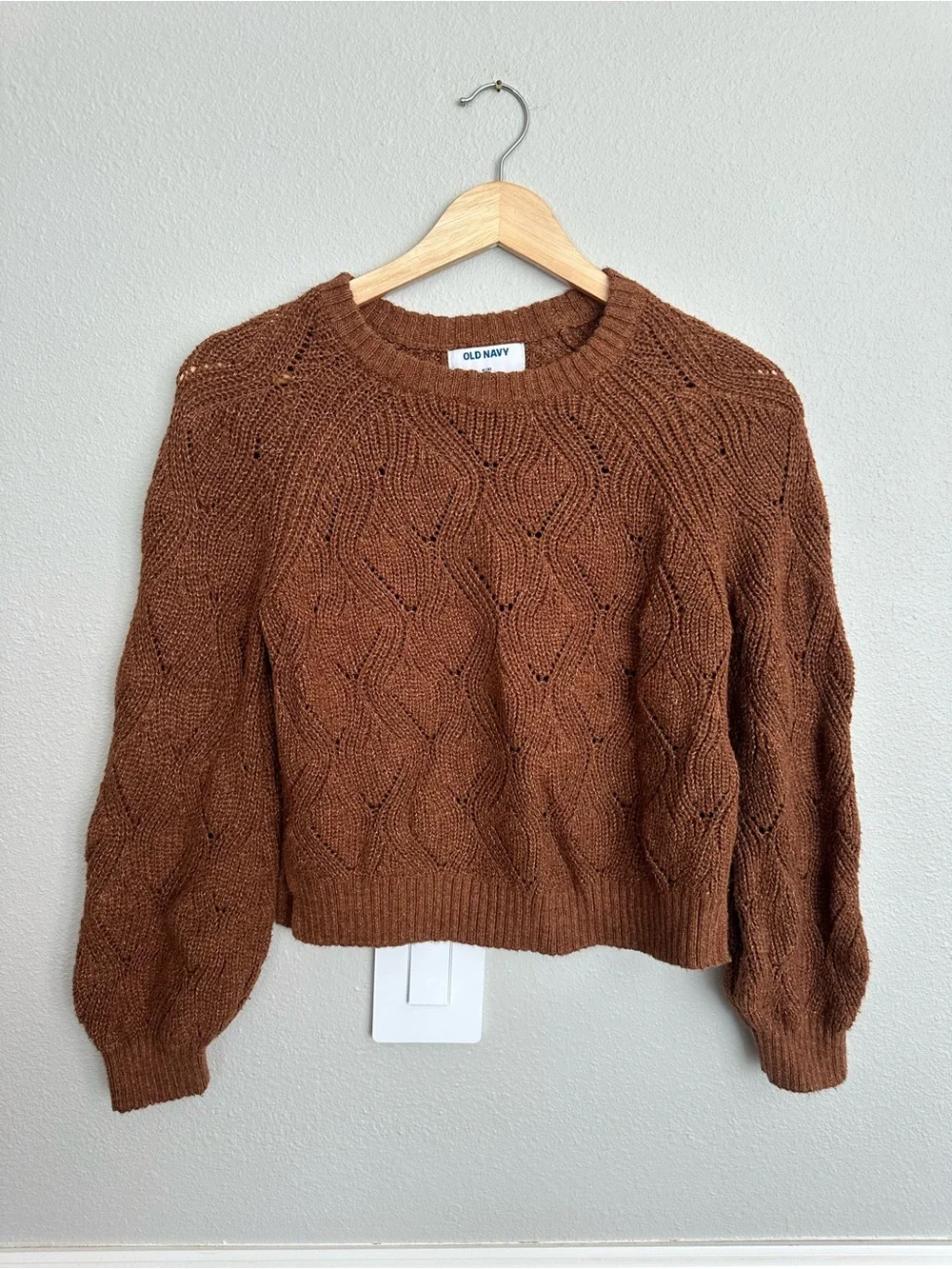 Old Navy Girl’s Brown Knit Crewneck Sweater